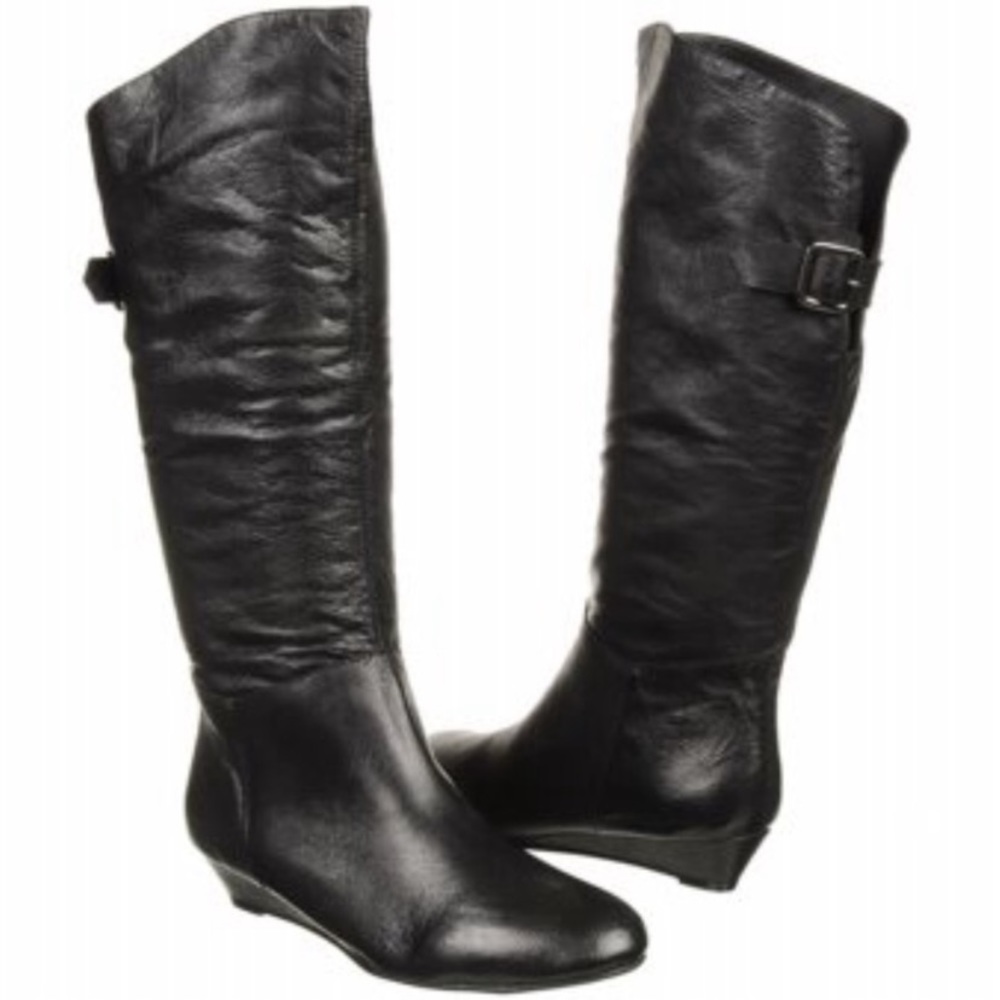 Steve Madden Black P-Indira Tall Leather Boots